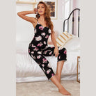 Trendsi floral lounge set for women featuring a sleeveless top and cropped pants in a stylish design