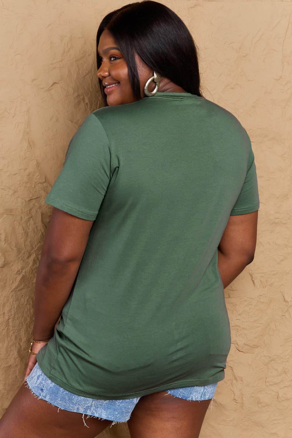 Trendsi Full Size Llama T-shirt in Olive Green for comfortable casual wear