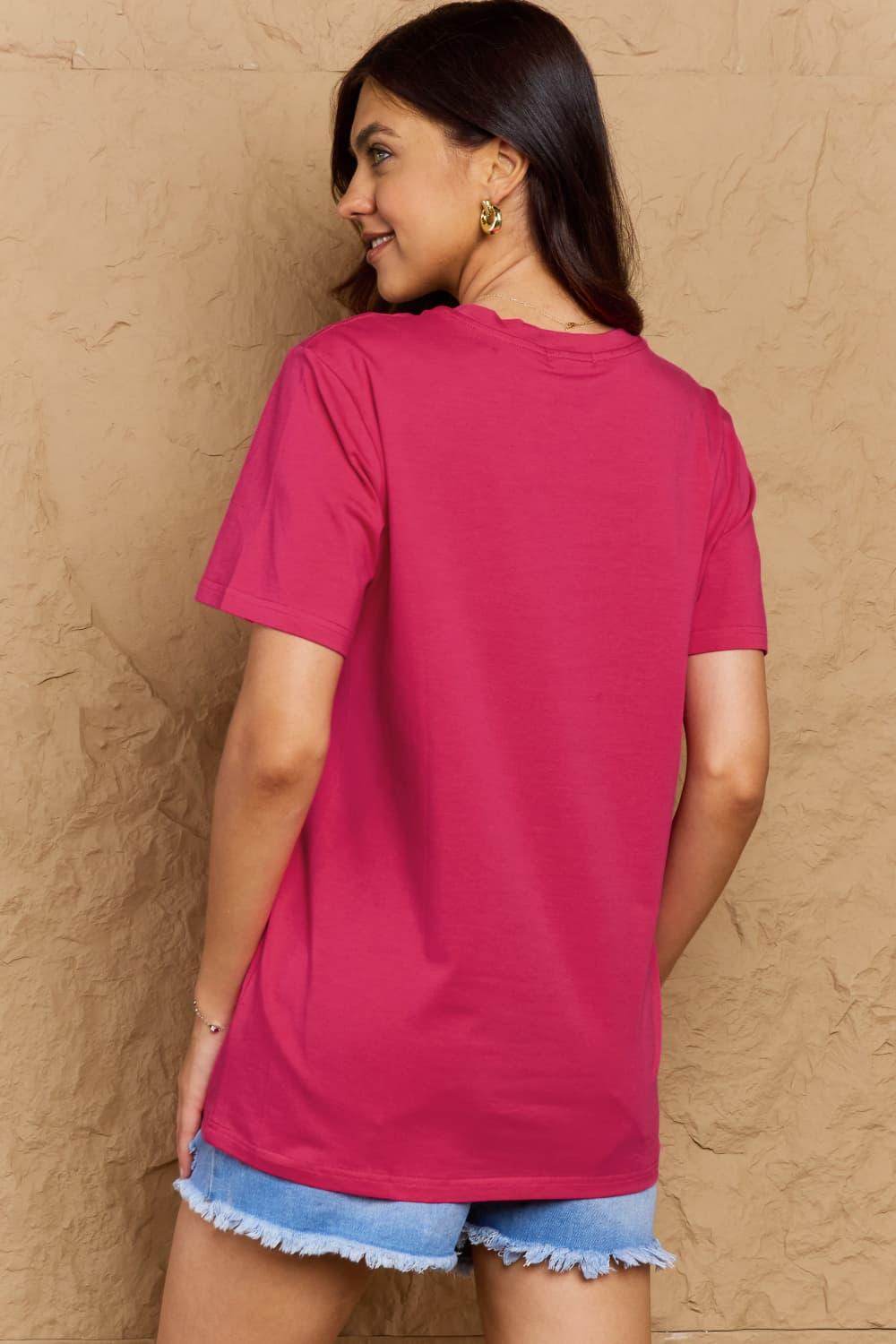 Back view of a women's Full Size Llama T-shirt in pink, perfect for casual outings