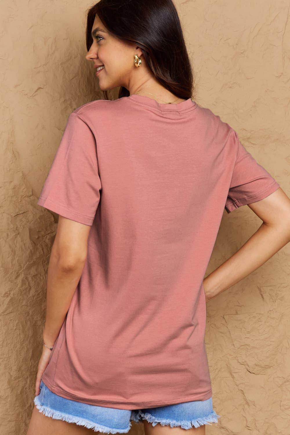 Trendsi Women's Full Size Llama T-shirt in a soft pink color, perfect for casual wear.