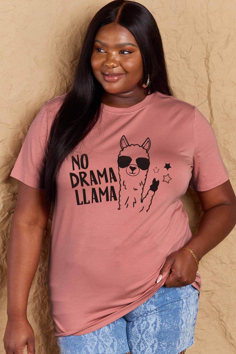Trendsi Full Size Llama T-shirt in Rose with Funky Design and Comfortable Fit for Everyday Wear