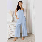 Trendsi full size summer jumpsuit in light blue with a relaxed fit and pockets for effortless style