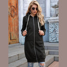Full Size Zip-Up Longline Hoodie with Pockets - VacationGrabs