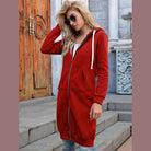Full Size Zip-Up Longline Hoodie with Pockets - VacationGrabs