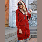 Full Size Zip-Up Longline Hoodie with Pockets - VacationGrabs