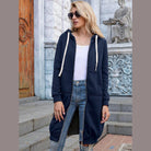 Full Size Zip-Up Longline Hoodie with Pockets - VacationGrabs
