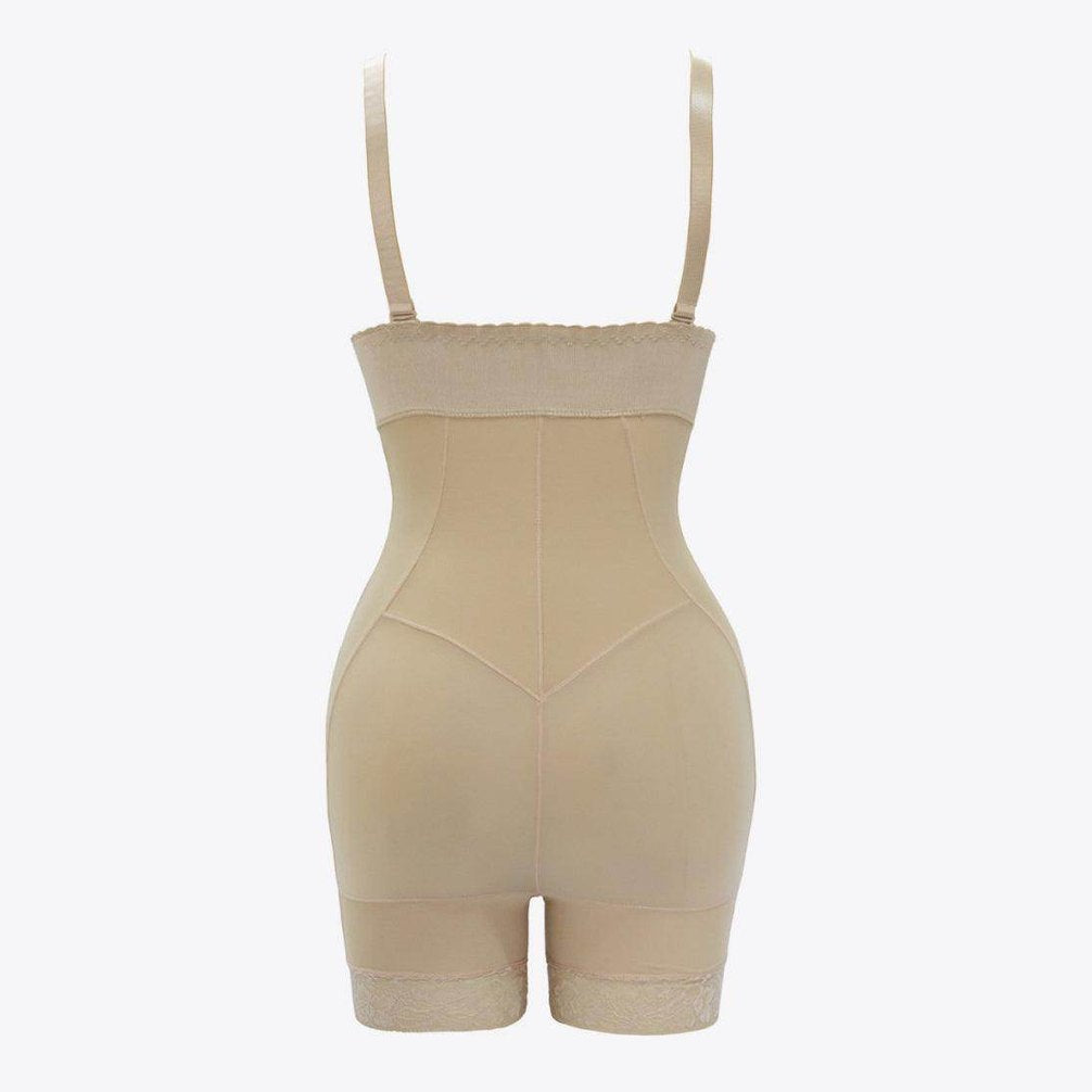Full Size Zip Up Under-Bust Shaping Bodysuit - VacationGrabs