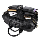Genuine leather black briefcase with multiple pockets for organization and easy access to essentials