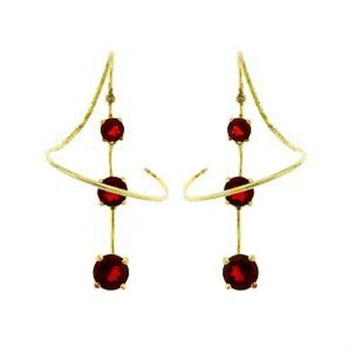 Gold 925 sterling silver earrings featuring red gemstones and a stylish design for elegant outfits