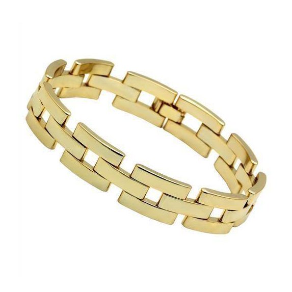 Stylish gold brass bracelet for women with a sleek link design for everyday wear