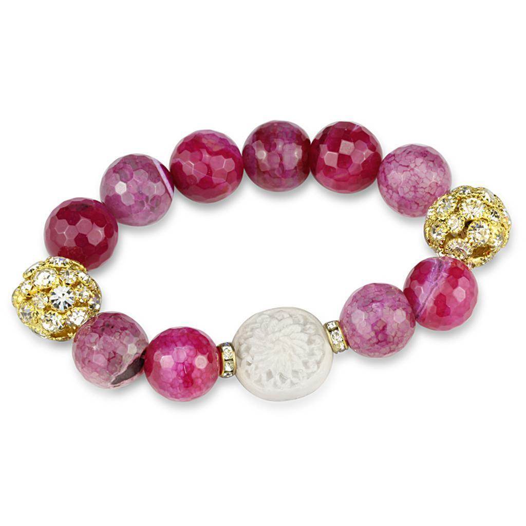 Colorful beaded bracelet featuring gold brass accents, perfect as a gold brass bracelet for women
