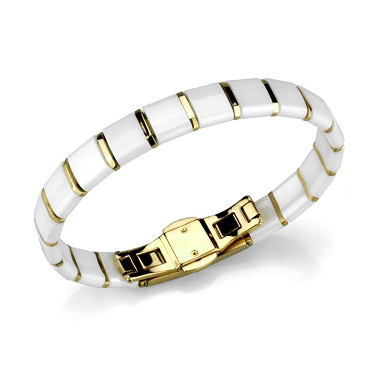 Gold white bangle for women with a stylish design and secure clasp for everyday elegance