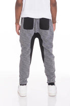 Men's gray black contrast joggers featuring a stylish design and comfortable fit for casual wear