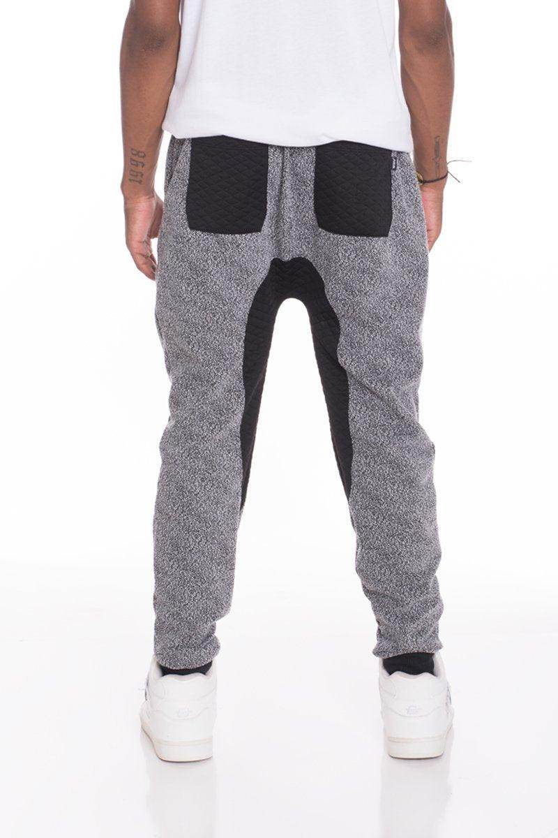 Men's gray black contrast joggers featuring a stylish design and comfortable fit for casual wear