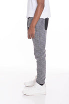 Men's gray black contrast joggers with stylish design and comfortable fit for casual wear