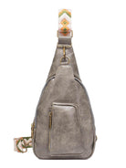 Pink Pu Leather Sling Bag - VacationGrabs