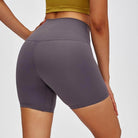 Trendsi women's gym shorts with high waist in gray for comfort and style during workouts