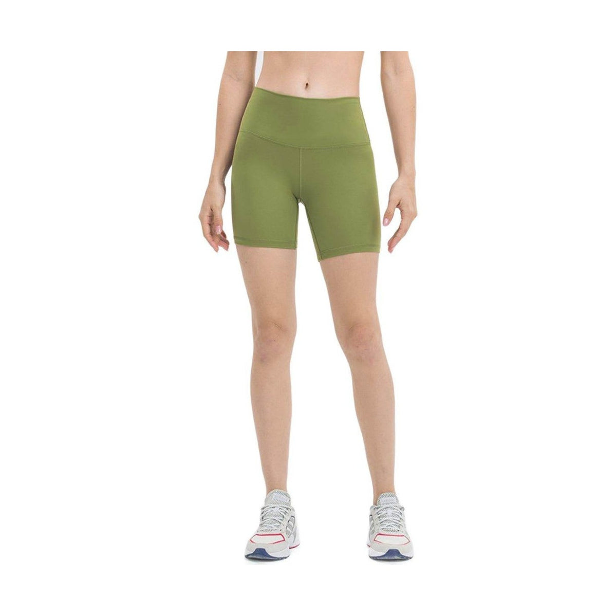 Trendsi women's gym shorts with high waist in olive green for comfortable workout sessions
