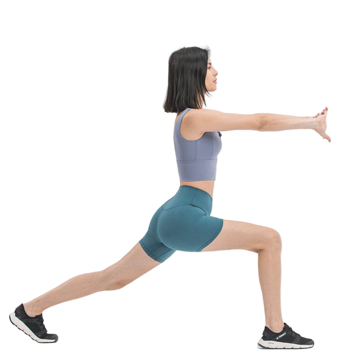 Trendsi women's gym shorts with high waist in teal, perfect for workouts and exercise activities