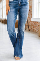 VacationGrabs Women's high rise flare jeans in light blue wash for a stylish fit