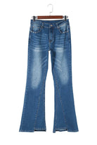 VacationGrabs high rise flare jeans in blue with a stylish design and comfortable fit