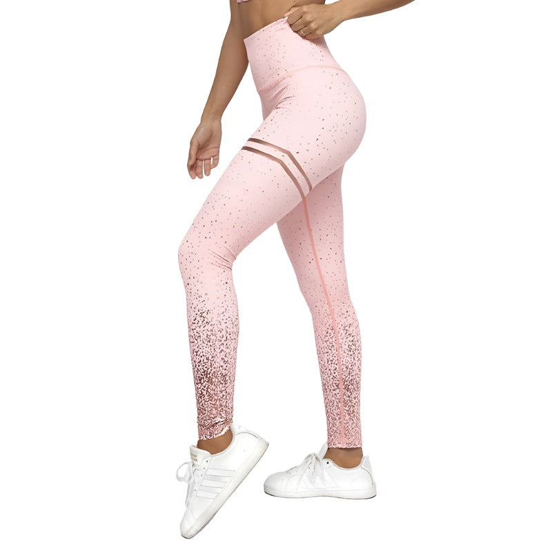 Women's Activewear Hot Stamping Yoga Pants High-Waist Stretch Fitness Hips Slim...