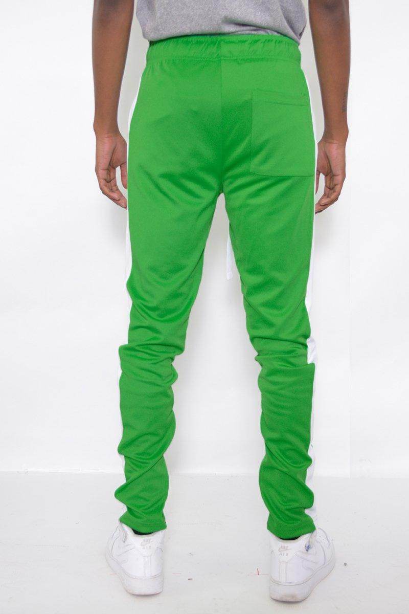 Kelly Green Slim Track Pants for men featuring a comfortable fit and stylish design