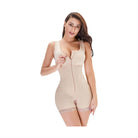 Trendsi Women's Lace Trim Scoop Neck Bodysuit with Zip Closure for Comfortable Shapewear