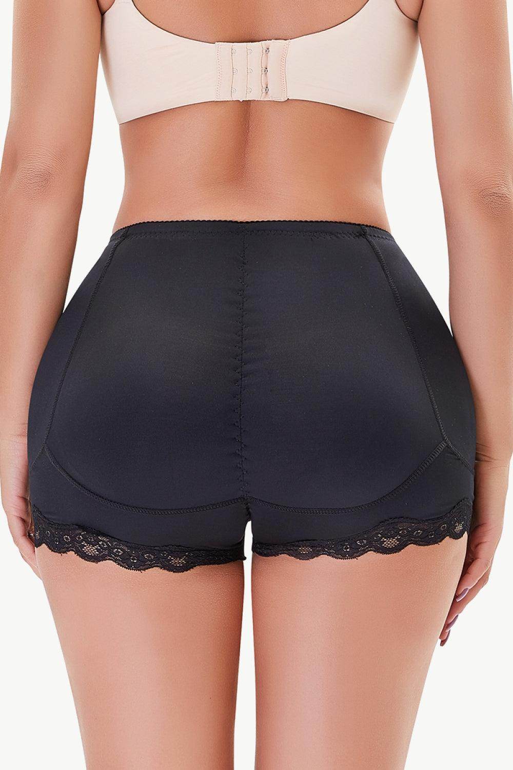 Trendsi women's lace trim shaping shorts in black for a smooth and flattering silhouette