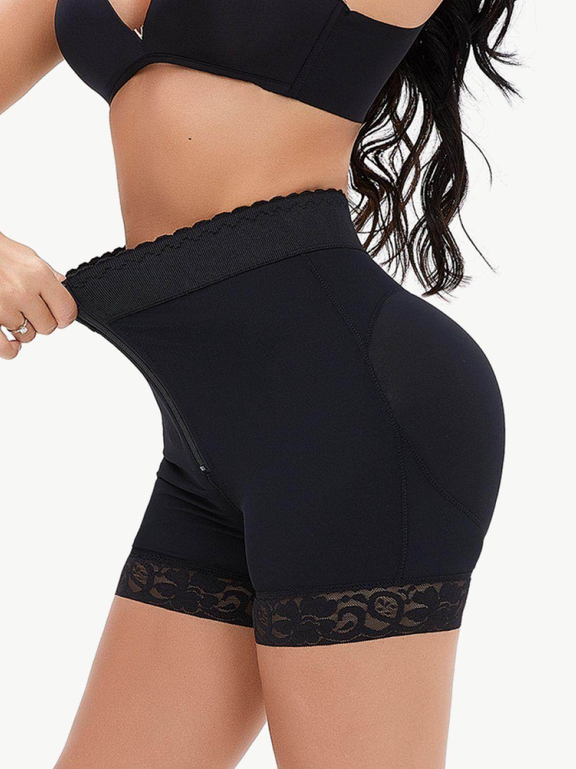 Trendsi women's lace trim shaping shorts in black for a smooth silhouette under any outfit
