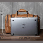 Durable leather travel duffel bag with multiple pockets and a spacious design for comfortable travel