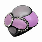 Stylish light purple crystal ring with unique design and sparkling accents for women