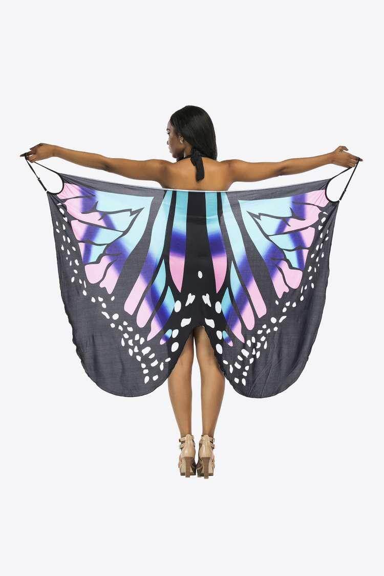 Lightweight beach cover up featuring a vibrant butterfly wing design for stylish beach outings