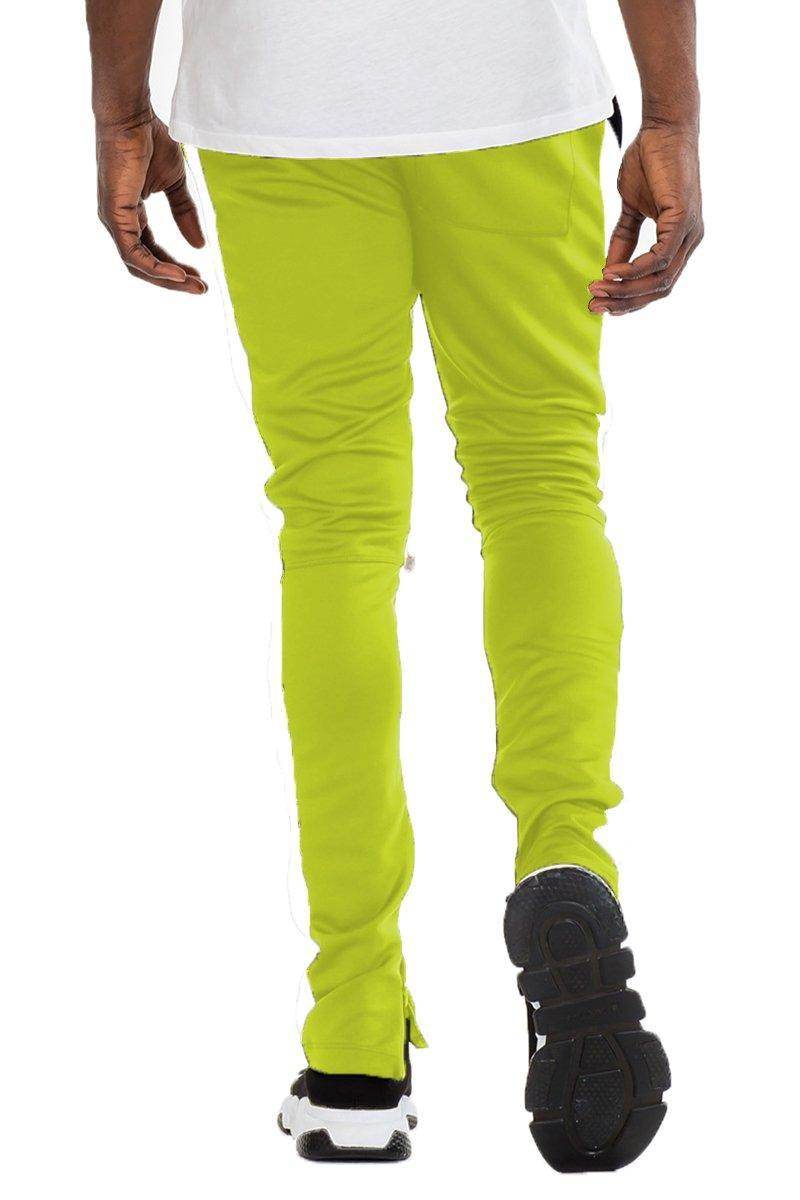 Men's lime green track pants designed for comfort and style during workouts