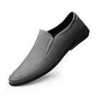 Luxury Italian loafers in grey leather, designed for comfort and style in casual settings