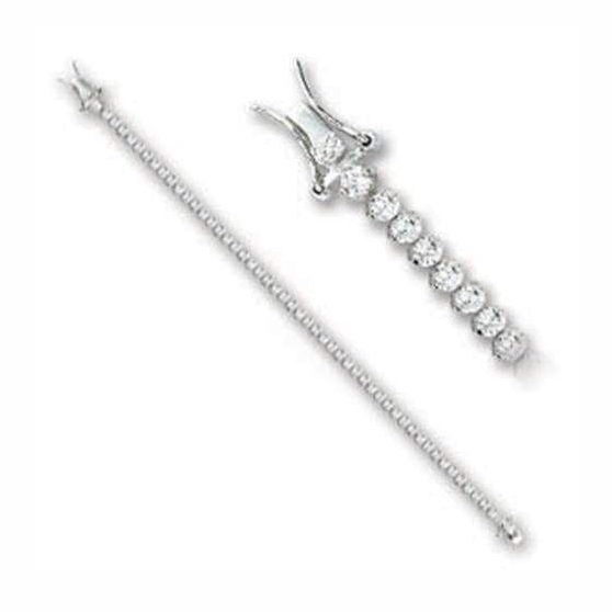 Elegant luxury silver tone bracelet for ladies with sparkling gemstones for a stylish look