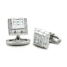 Men's Cufflinks - LO2306 - Rhodium Brass Cufflink with AAA - VacationGrabs
