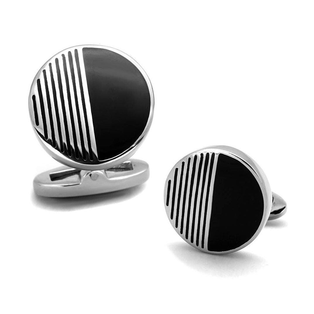 Men's Cufflinks - TK1654 - High polished (no plating) - VacationGrabs