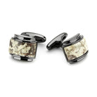 Men's Cufflinks - TK3290 - IP Light Black (IP Gun) - VacationGrabs