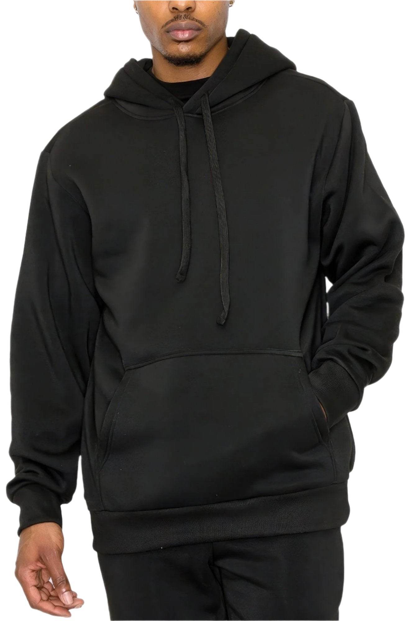 Mens Black Fleece Pullover - VacationGrabs