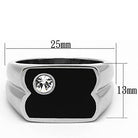 VacationGrabs mens crystal ring with a black design and a sparkling diamond detail