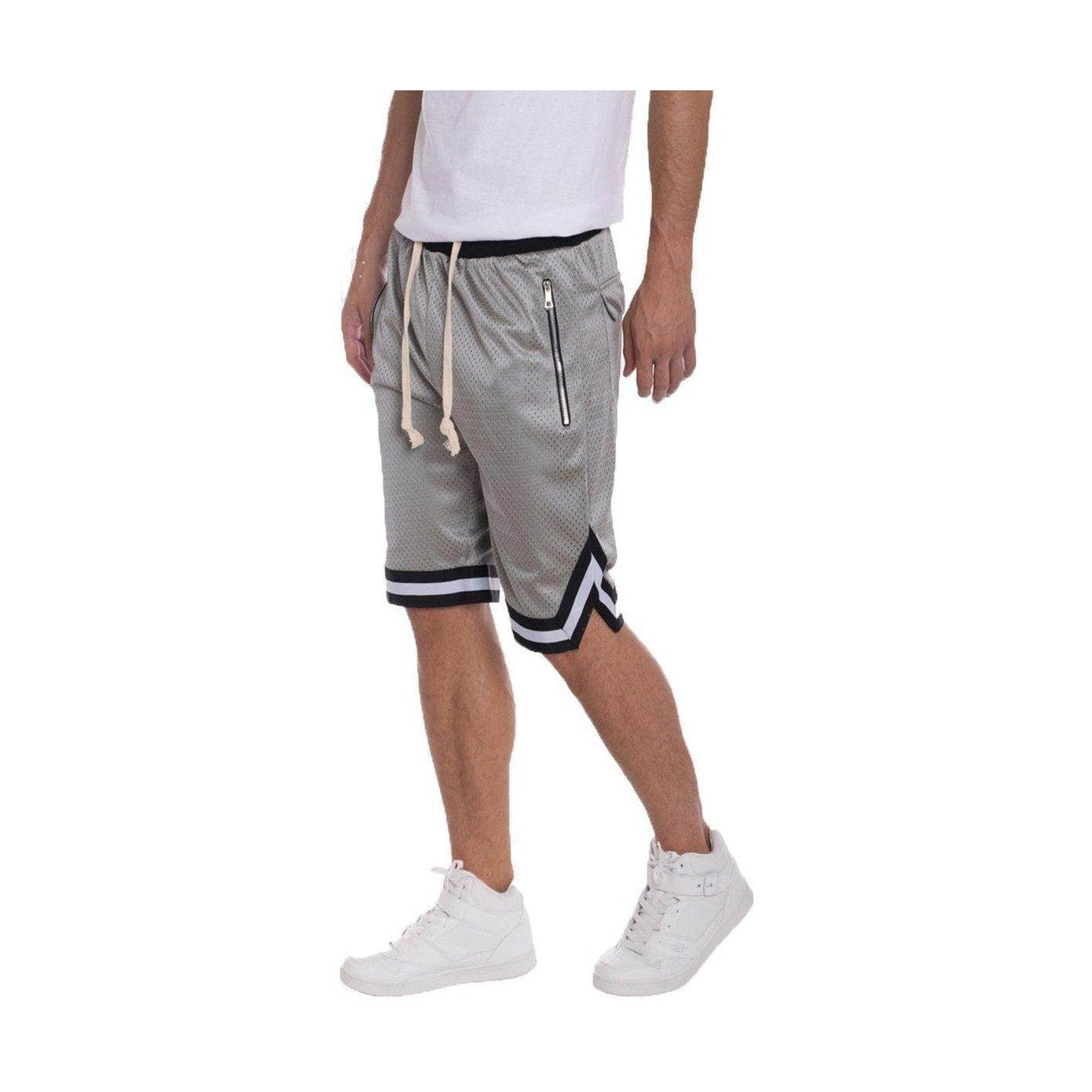 Mens Double Mesh Sports Shorts with Zipper Pockets and a Comfortable Fit by VacationGrabs