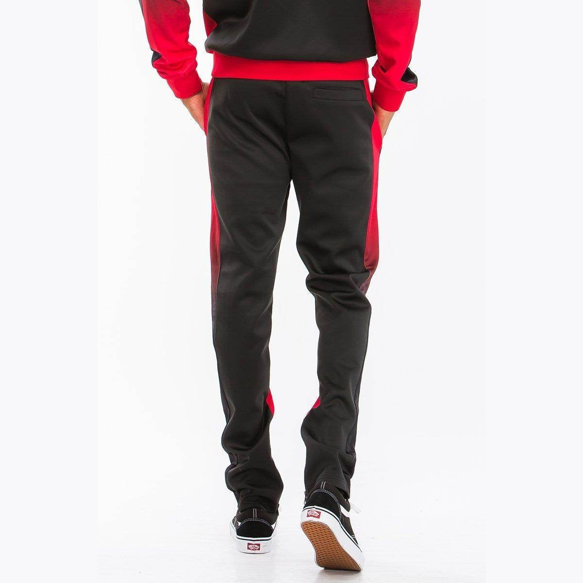 Men's WEIV joggers featuring a stylish black and red design from the mens gradient track set