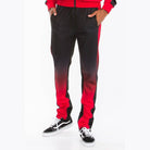WEIV Men's Gradient Track Set Joggers in Black and Red with Side Pockets for Comfortable Style