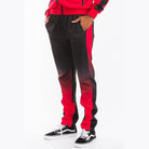 WEIV Men's Gradient Track Set Joggers in Red and Black with Comfortable Fit and Side Pockets