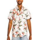 Men's Hawaiian shirt green multi with floral pattern, perfect for summer beach outings