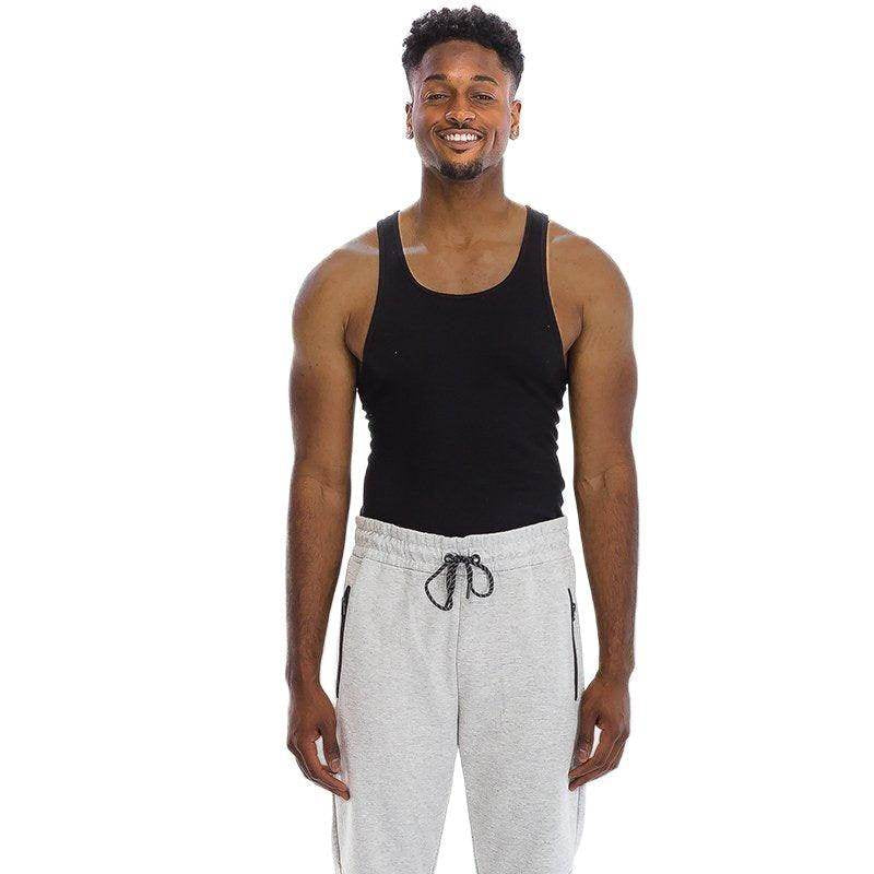 Mens Heather Gray Sweatpants from VacationGrabs featuring a comfortable fit with side pockets