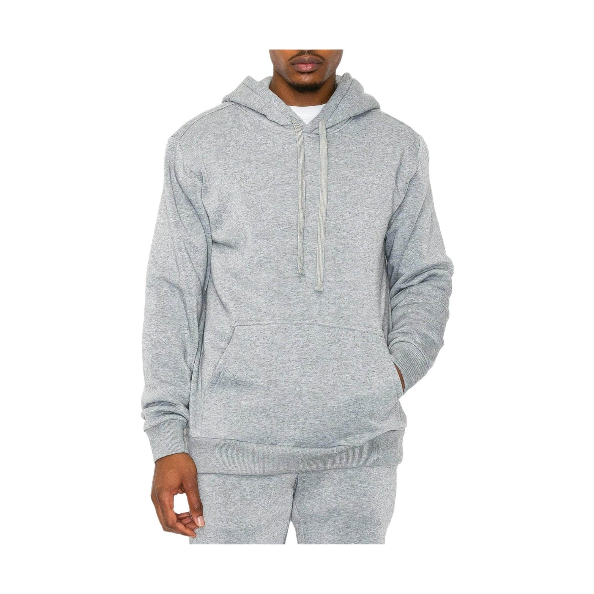 Mens Heather Grey Fleece Pullover - VacationGrabs