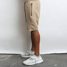Mens Khaki Shorts by VacationGrabs with Zipper Pockets for Comfortable Wear