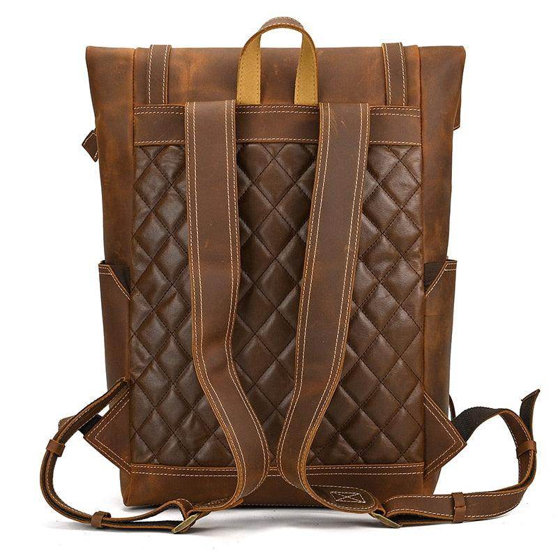Mens Leather Backpack Vintage Travel Bag - VacationGrabs